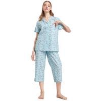 ราคา CLAUDIA'S ROMANCE ชุดนอนผู้หญิง เสื้อฮาวายแขนสั้น + กางเกงขา 5 ส่วน พิมพ์ลาย สีเขียว XL (GRCDS54525020512)