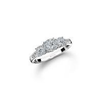 ราคา JUBILEE DIAMOND แหวนเพชร Trinity Channel Ring - สีไวท์โกลด์ 48 (MKP1797459)