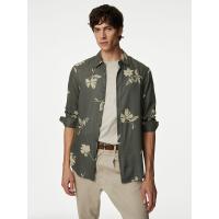 ราคา Marks & Spencer เสื้อเชิ้ตผู้ชายพิมพ์ลายดอก สี Green Mix ไซส์ S S (CDS99835545)