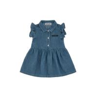 ราคา MOSCHINO KID ชุดเดรสเด็กเล็กผู้หญิง แขนกุด คอปก สีเดนิม 24 Month (CDS21097652)