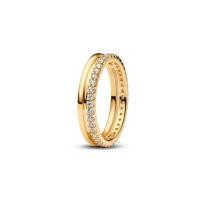 ราคา PANDORA แหวน Pandora 14k Gold-plated ring สีทอง 52 (MKP1943678)