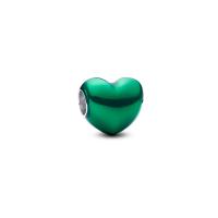 ราคา PANDORA ชาร์ม Pandora Metallic Green Heart Charm สีเงิน (MKP1943545)
