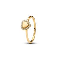 ราคา PANDORA แหวน Pandora Engravable heart 14k gold-plated ring สีทอง 52 (MKP1943694)