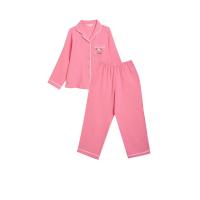 ราคา SANRIO ชุดนอนเด็กโตผู้หญิง เสื้อเชิ้ตแขนยาว + กางเกงขายาว Hello Kitty สีชมพูอ่อน 130 JP (CDS21117695)