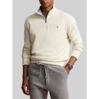 ราคา POLO RALPH LAUREN เสื้อสเวตเตอร์ผู้ชาย-Luxury Jersey Quarter-Zip Pullover-สีเบจ M (MKP1738002)