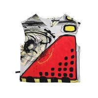 ราคา YODYOKO เสื้อกล้ามผู้หญิง - สีเทา : ลายฝีแปรงแบบแอปสแตรคกับสี่เหลี่ยมสีแดง Free Size (MKP1947825)