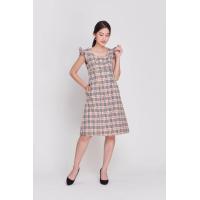 ราคา JOON เดรสลายสก๊อต แขนระบายสำหรับผู้หญิง M (MKP1947548)