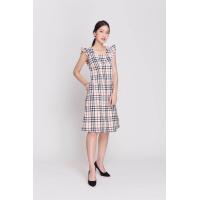 ราคา JOON เดรสลายสก๊อต แขนระบายสำหรับผู้หญิง L (MKP1947555)