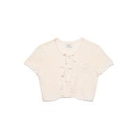 ราคา KLOSET (SS25) เสื้อไหมพรม ตกแต่งโบว์ด้านหน้า สำหรับผู้หญิง สีครีม S (MKP1951336)