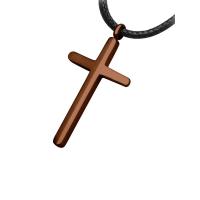 ราคา 555jewelry สร้อยคอ Unisex สแตนเลสสตีลแท้ ดีไซน์ไม้กางเขน สีน้ำตาล Free Size (MKP1723295)