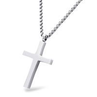 ราคา 555jewelry สร้อยคอ Unisex สแตนเลสสตีล ดีไซน์ ไม้กางเขน สีเงิน 40cm (MKP1669523)