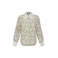 ราคา ASAVA (AW24) เสื้อเชิ้ตผู้หญิงแขนยาว ชายเสื้อโค้ง ผ้าปักลายดอกไม้ สีเบจ S (MKP1840137)