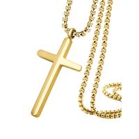 ราคา 555jewelry สร้อยคอ Unisex สแตนเลสสตีล ดีไซน์ ไม้กางเขน สีทอง 45cm (MKP1707749)