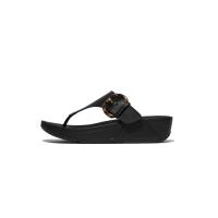 ราคา FitFlop™ รองเท้าแตะแบบหูหนีบผู้หญิง LULU RESIN-BUCKLE TOE-POST สี BLACK 4 UK (MKP1929658)