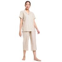 ราคา CLAUDIA'S ROMANCE ชุดนอนผู้หญิง เสื้อฮาวายแขนสั้น + กางเกงขา 5 ส่วน พิมพ์ลาย สีเหลือง M (CDS20993320)