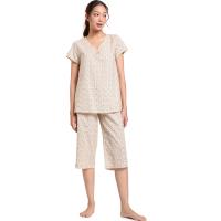 ราคา CLAUDIA'S ROMANCE ชุดนอนผู้หญิง แขนสั้น คอวี + กางเกงขา 4 ส่วน พิมพ์ลาย สีเหลือง S (CDS20993276)