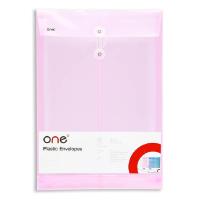ราคา ONE แฟ้มซองพลาสติกผูกเชือก F4 ONE สีชมพูใส (MKP1634800)
