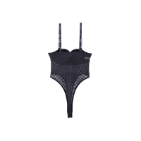 ราคา ELLE LINGERIE Bodysuit ชุดเกาะอกลูกไม้ มีโครง รุ่น LB8604 - สีดำ C75 (MKP1950388)