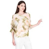 ราคา MIKIKO เสื้อเบลาส์ ผู้หญิง แขนยาว ชีฟอง ปริ้นท์ เขียว M (MKP1955086)
