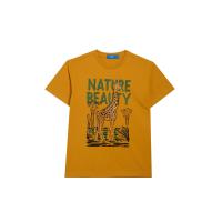 ราคา FOF KIDS เสื้อยืดเด็กโตผู้ชาย แขนสั้น พิมพ์ลาย Graphic Giraffe สีเหลืองรอยัล 4 US (CDS19887333)