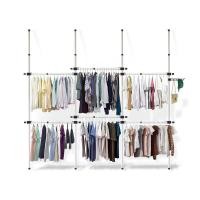 ราคา TUGU ราวแขวนเสื้อ ราวแขวนผ้า ราวไม่ต้องเจาะ TUGU (ชุดใหญ่) 4 เสา 6 ราวแขวน สีขาว (MKP1085086)