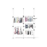 ราคา TUGU ชุด 3 เสา 5 ราวแขวน ราวแขวนไม่ต้องเจาะ สีขาวข้อต่อดำ (R61W) (MKP1753718)