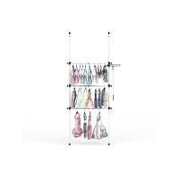 ราคา TUGU ชุด 2เสา 3ราวแขวน ชุดราวแขวนไม่ต้องเจาะ แถมฟรีวิงแขวนและไม้สอย ขาวข้อต่อดำ (R58W) (MKP1739035)