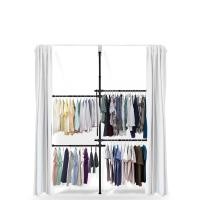 ราคา Tugu ราวแขวนเสื้อ ราวแขวนผ้า ราวไม่ต้องเจาะ (ชุดกลาง) 4 ราวแขวนสีดำ พร้อมชุดผ้าม่านสีขาว (MKP1394584)