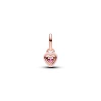ราคา PANDORA ชาร์ม Pandora Heart 14k rose gold-plated mini dangle with orchid pink crystal and pink enamel Free Size (MKP1627705)