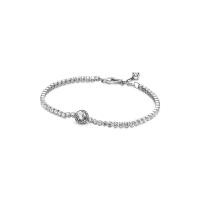 ราคา PANDORA สร้อยข้อมือ Pandora Sparkling Tennis Shining Circle Silver Bracelet w CZ สีเงิน 18cm (MKP1169729)