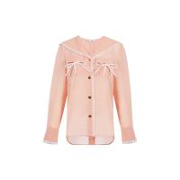 ราคา ASV ( SS24 )เสื้อเบลาส์ผู้หญิง แขนยาว แต่งแถบผ้าลูกไม้ ผ้าชีฟองทอลาย สีส้ม M (GRMKPPR000140579)