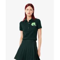 ราคา LACOSTE เสื้อโปโลผู้หญิงลาคอสท์ รุ่น L.12.D ทรงเข้ารูป ผ้าคอตตอนมินิปิเก้ยืด สีเขียว 38 EU (MKP1958760)