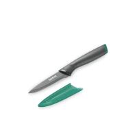 ราคา TEFAL มีดทำอาหาร พร้อมปลอกมีด ขนาด 9 ซม. Fresh Kitchen K1220604 สีเทา/เขียว (CDS21718748)