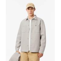 ราคา LACOSTE เสื้อเชิ้ตลาคอสท์ ทรงโอเวอร์ไซส์ ผ้าสักหลาด สีเทา 43 (MKP1958845)