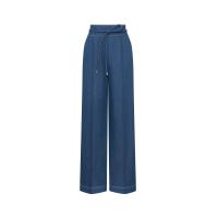 ราคา ASAVA (SS25) กางเกงผู้หญิงขายาว ทรงตรง เอวสูง แต่งเชือกผูก ผ้าเดนิม สีฟ้า XL (MKP1961713)