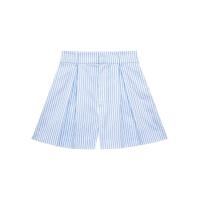 ราคา KLOSET (RS23)กางเกงขาสั้นจีบหน้า ลายริ้ว สีฟ้า XS (MKP1423864)