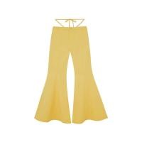 ราคา KLOSET (RS23) กางเกงขาม้าเอวต่ำ เชื่อกผูกเอว สีเหลือง S (MKP1423839)
