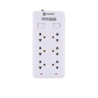 ราคา Toshino รางปลั๊กไฟ SOD 6 ช่อง 2 แถว 5 ม. สีขาว (CDS95705651)