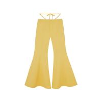 ราคา KLOSET (RS23) กางเกงขาม้าเอวต่ำ เชื่อกผูกเอว สีเหลือง M (MKP1423838)