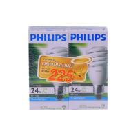ราคา PHILIPS LIGHTING หลอด Tornado 24W แสงคูลเดย์ไลท์ แพ็คคู่ E27 สีขาว (CDS7684296)