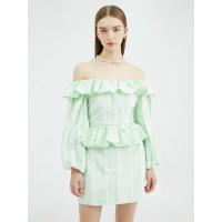 ราคา KLOSET (SS24)เสื้อเปิดไหล่แขนยาวพร้อมดีเทลลูกไม้ สำหรับผู้หญิง เขียว M (MKP1680938)