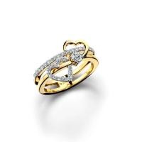 ราคา Jubilee Diamond แหวนเพชร Jubilee Heart Double Happiness Ring (HEART Limited Collection) รุ่น R22001EG - สีโกลด์ 56 (MKP1107270)