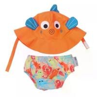 ราคา Zoocchini เซทกางเกงว่ายน้ำลองกันเปื้อนลงสระพร้อมหมวกกันยูวีได้ UPF50+ ลายปลาน้อย พร้อมเล่นสระว่ายน้ำหรือทะเลได้อย่างมั่นใจ สีส้ม (MKP1046371)