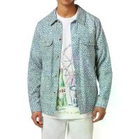 ราคา scotch&soda เสื้อแจ็คเก็ตผู้ชาย Lightweight Jacquard Overshirt สี Luna Ditsy Green AOP M (CDS21285301)