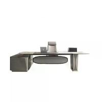 ราคา Shira Furniture (พรีออเดอร์ 30 วัน) โต๊ะทำงานผู้บริหาร ขาเหล็ก ไม้อัดเคลือบวีเนียร์ มีตู้ข้าง ขนาดกว้าง 260 – สีเทา (MKP1227450)