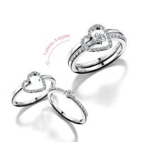 ราคา Jubilee Diamond แหวนเพชร (ใส่ได้ 3 รูปแบบ) Jubilee Heart Love Locket Ring - (HEART Limited Collection) รุ่น R22002EW - สีไวท์โกลด์ 51 (MKP1107278)