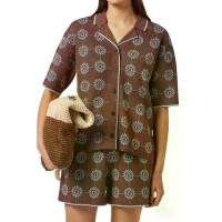 ราคา scotch&soda เสื้อเชิ้ตผู้หญิง Jacquard Collared Knitted สี Cold Brew S (CDS19490908)