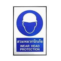 ราคา PANKO ป้ายพลาสวูดสวมหมวกนิรภัย ขนาด 20 x 30 ซม. สีน้ำเงิน (MKP1158798)