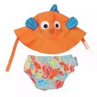 ราคา Zoocchini เซทกางเกงว่ายน้ำลองกันเปื้อนลงสระพร้อมหมวกกันยูวีได้ UPF50+ ลายปลาน้อย พร้อมเล่นสระว่ายน้ำหรือทะเลได้อย่างมั่นใจ สีส้ม (MKP1046366)