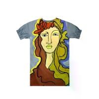 ราคา YODYOKO เดรสผู้หญิงทรงหลวมแขนยางยืด - สีเทา : ลายผู้หญิงผมสีน้ำตาลยืนอยู่ท่ามกลางแสงสีทองอันเปล่งประกาย Free Size (MKP1908840)